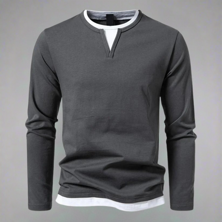 Niel | Layered V-Notch Long Sleeve