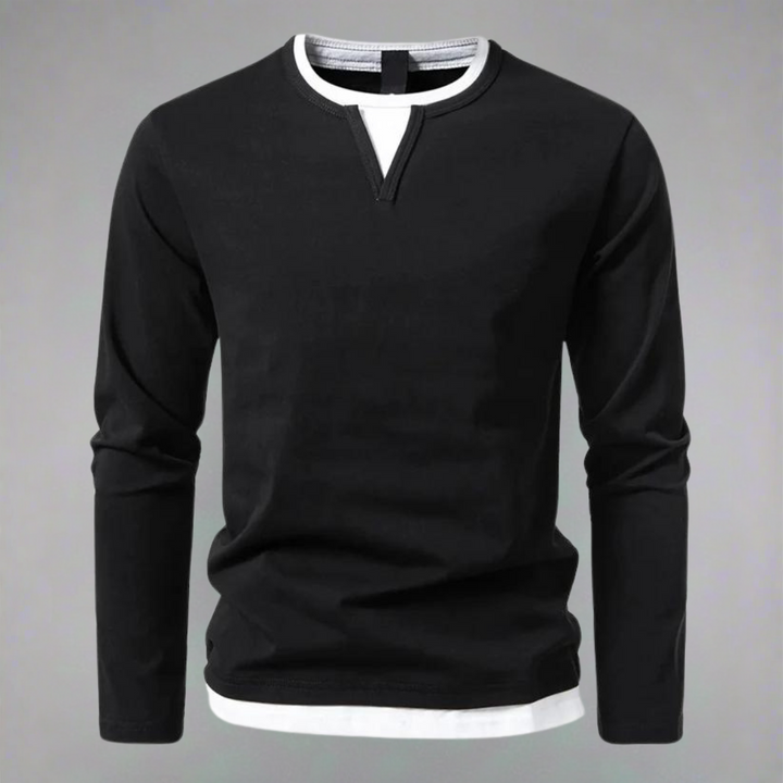 Niel | Layered V-Notch Long Sleeve