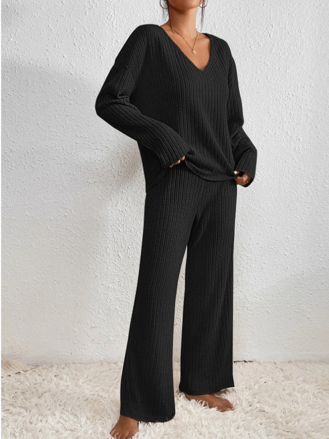 Crizaa | Cozy Ribbed Loungewear Set