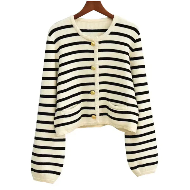 Mia | Women's Striped Button-Up Cardigan