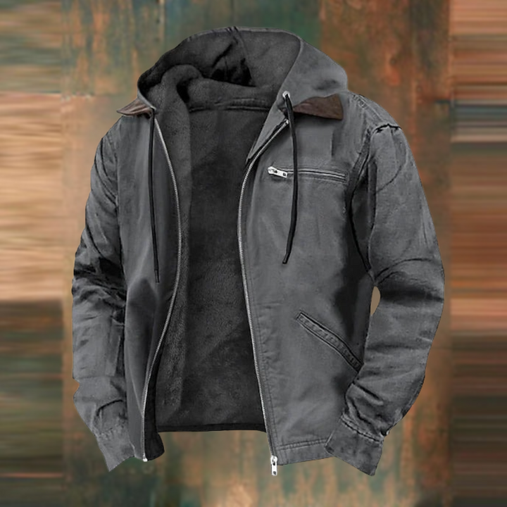 Sean | Men's Hooded Zip-Up Jacket with Front Pockets