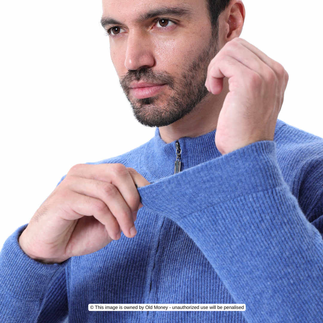 Elliot | Men's High-Collar Zip-Up Sweater