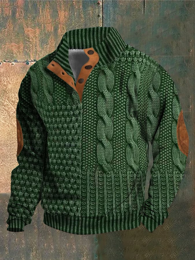 Julians | Rustic Cable Knit Bomber for Men