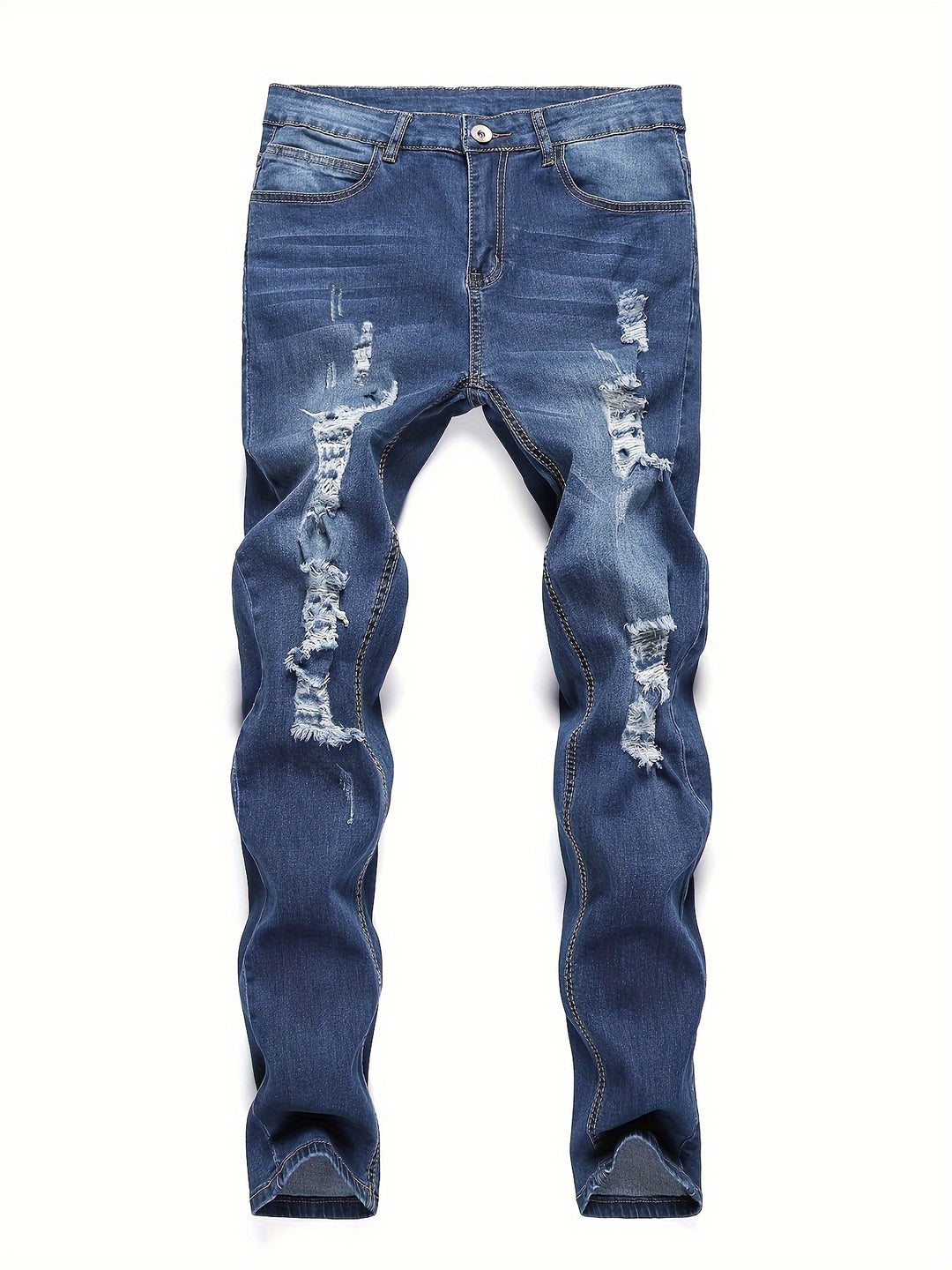 Caleb | Men's Slim-Fit Tattered Jeans