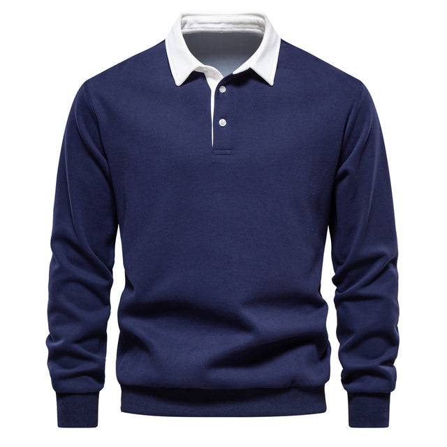 EWAN | MEN’S ELEGANT POLO PULLOVER | LONG SLEEVE