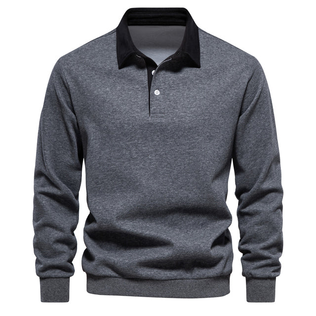 EWAN | MEN’S ELEGANT POLO PULLOVER | LONG SLEEVE