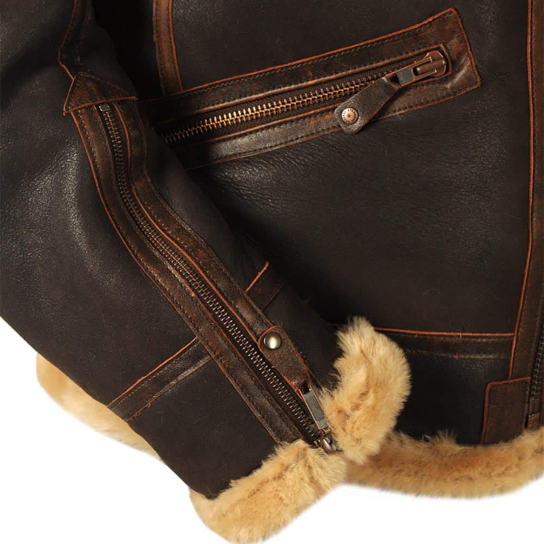 Ian | Men's Sheepskin Leather Pilot Jacket