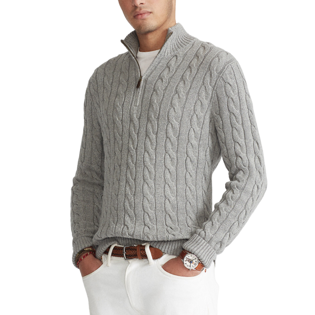 Henry | Men's Cable Knit Half-Zip Sweater