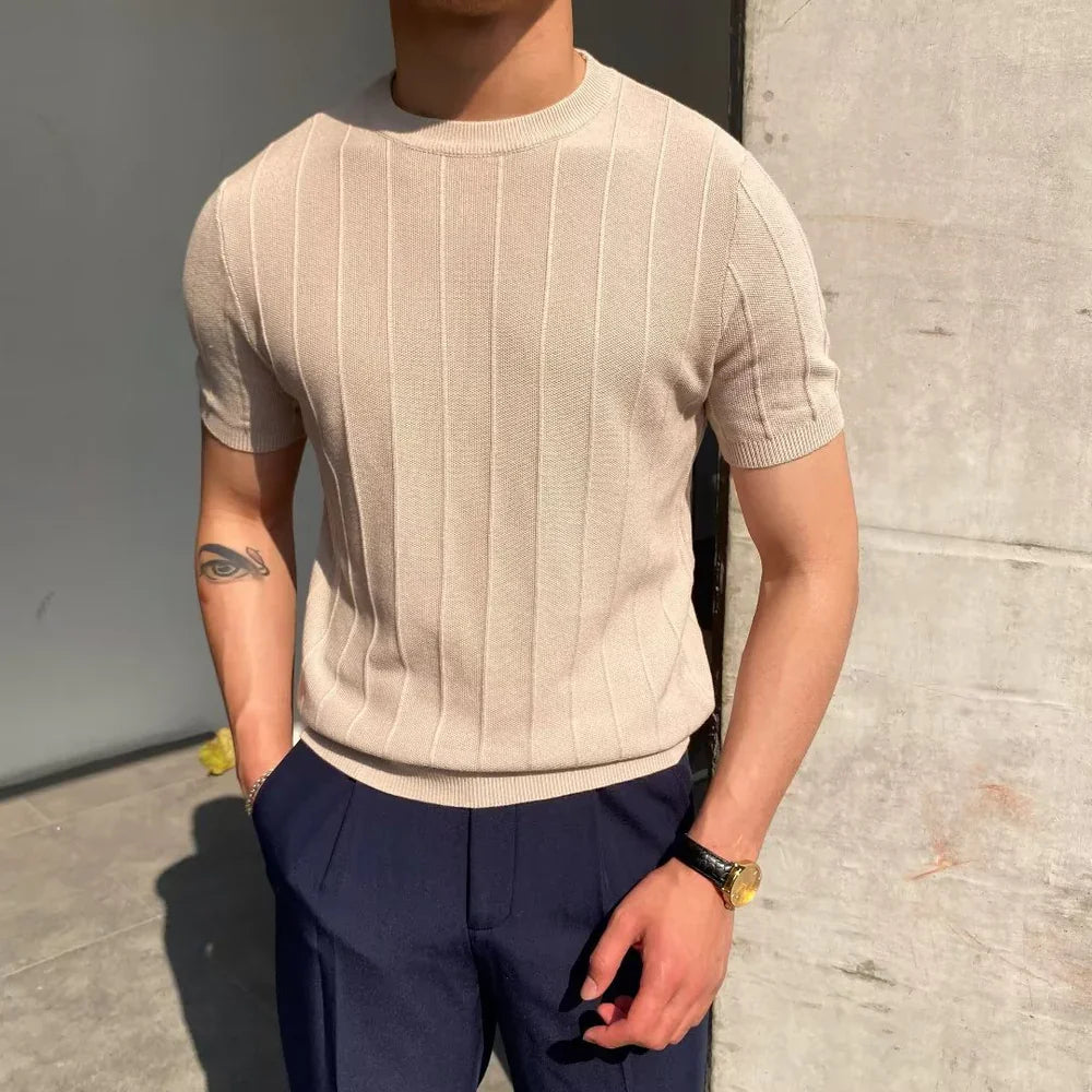 Ryan | Men's Ribbed Short-Sleeve Knit Top