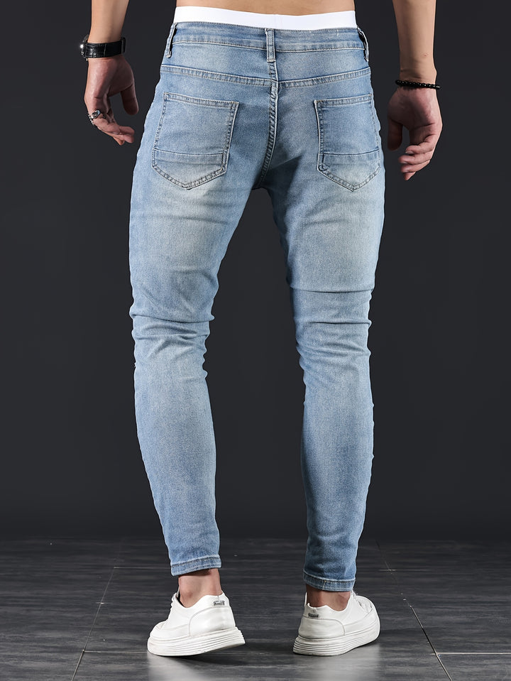 Caleb | Men's Slim-Fit Tattered Jeans