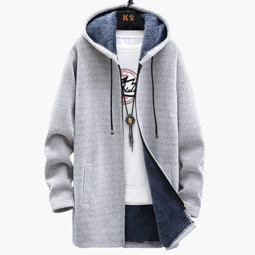 ROMEO | MEN'S WARM HOODED FLEECE JACKET WITH ZIP CLOSURE