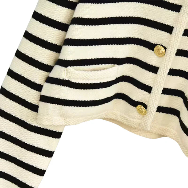 Mia | Women's Striped Button-Up Cardigan