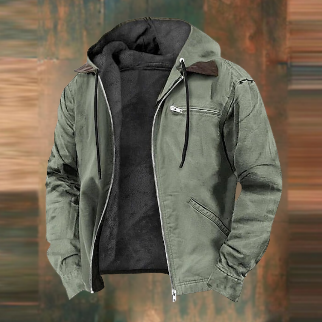 Sean | Men's Hooded Zip-Up Jacket with Front Pockets