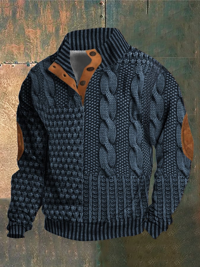 Julians | Rustic Cable Knit Bomber for Men