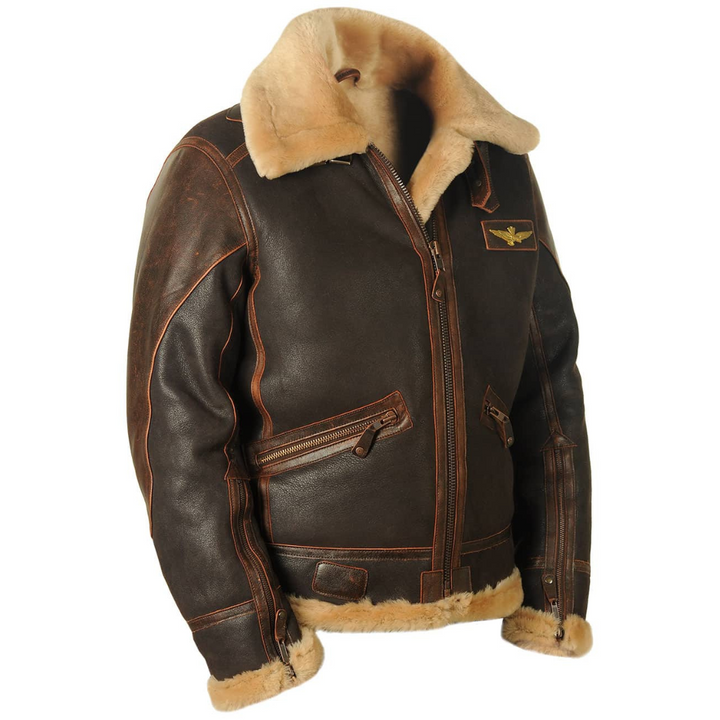 Ian | Men's Sheepskin Leather Pilot Jacket