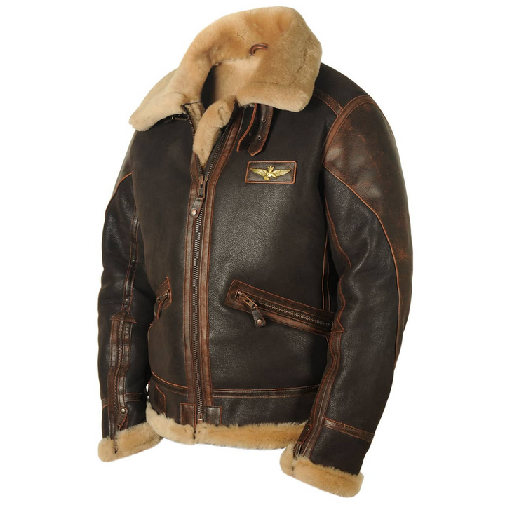 Ian | Men's Sheepskin Leather Pilot Jacket