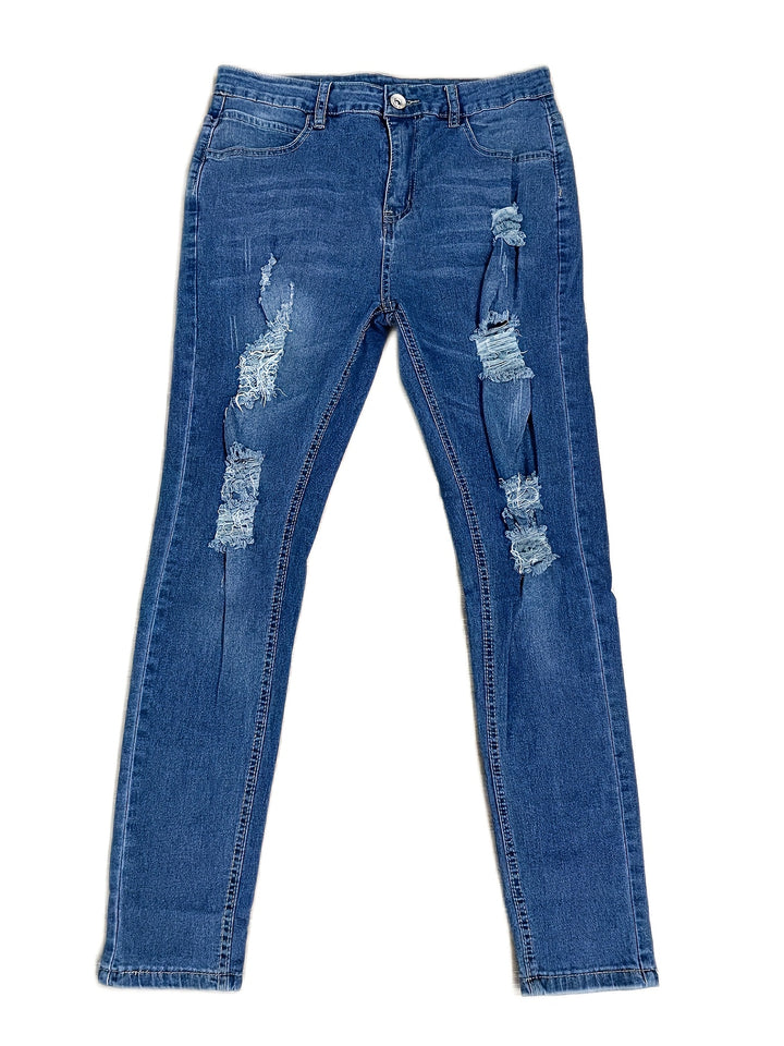 Caleb | Men's Slim-Fit Tattered Jeans