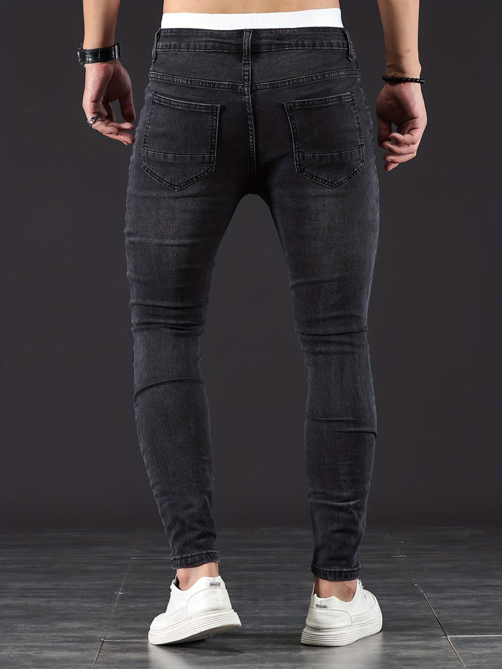 Caleb | Men's Slim-Fit Tattered Jeans