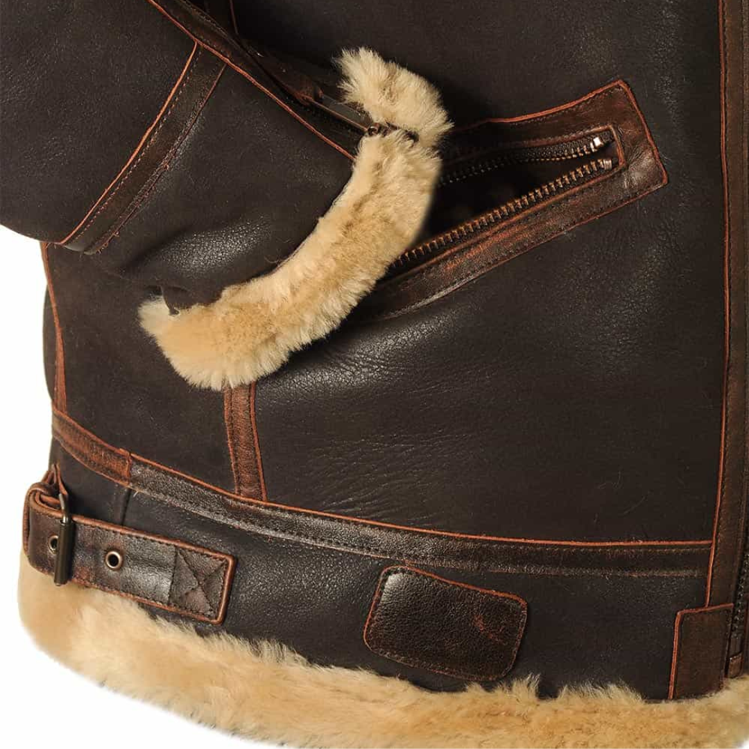 Ian | Men's Sheepskin Leather Pilot Jacket