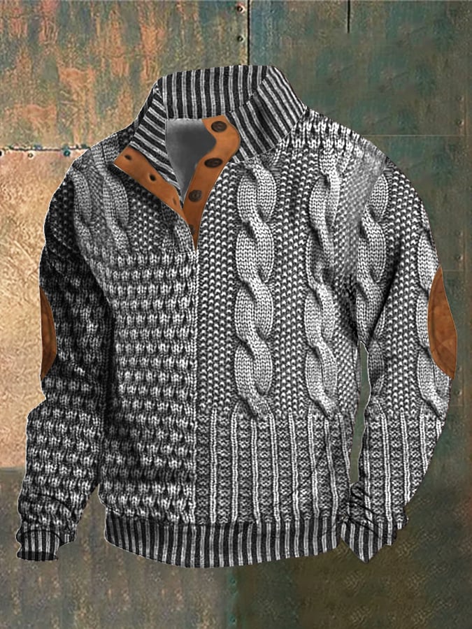 Julians | Rustic Cable Knit Bomber for Men