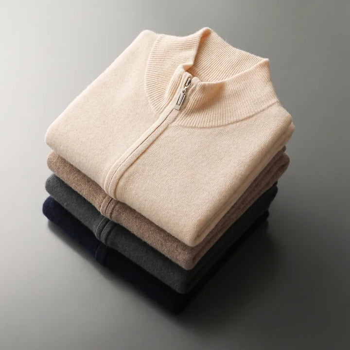 Elliot | Men's High-Collar Zip-Up Sweater