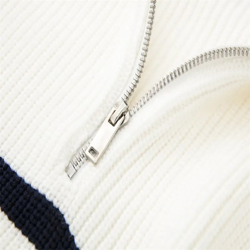 Ivan | Men's Striped Zip Up Sweater