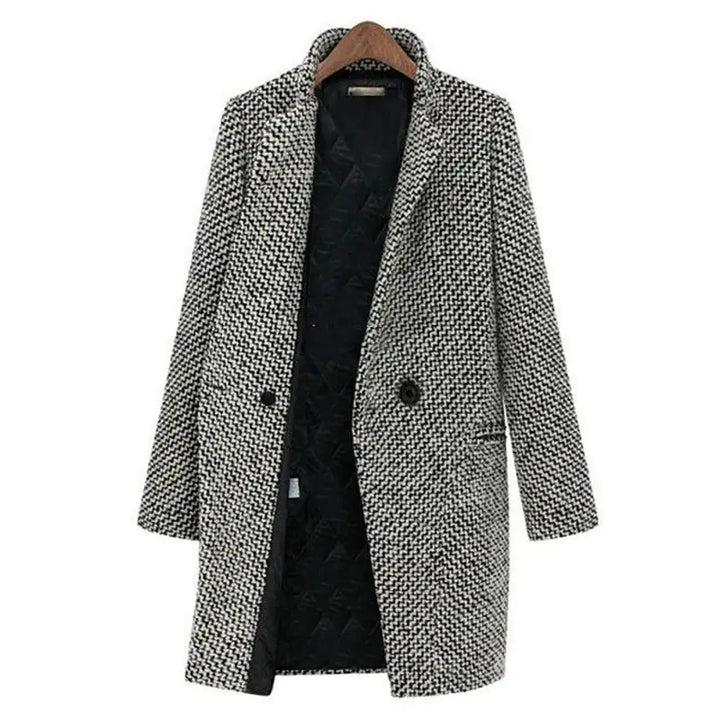 Francesca | Women's Houndstooth Long Coat