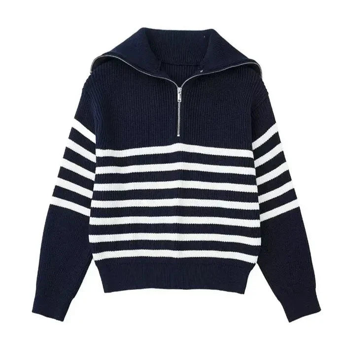 Ivan | Men's Striped Zip Up Sweater