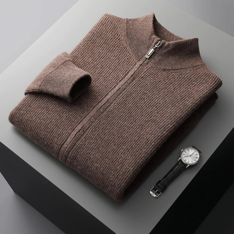 Elliot | Men's High-Collar Zip-Up Sweater