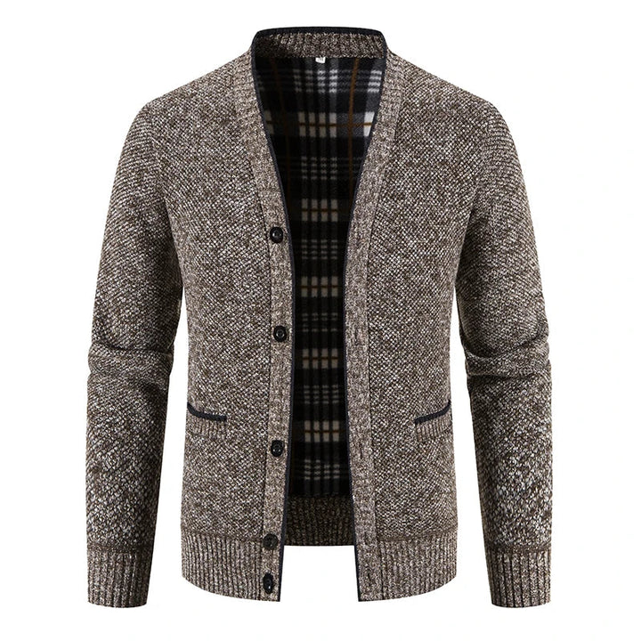 Leveste | Men's Knitted Cardigan with Button Closure | Classic