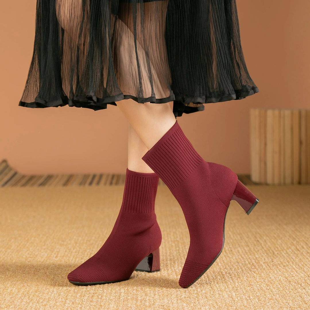 Sophie | Solid Color High Heel Dress Boots