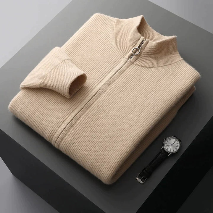 Elliot | Men's High-Collar Zip-Up Sweater