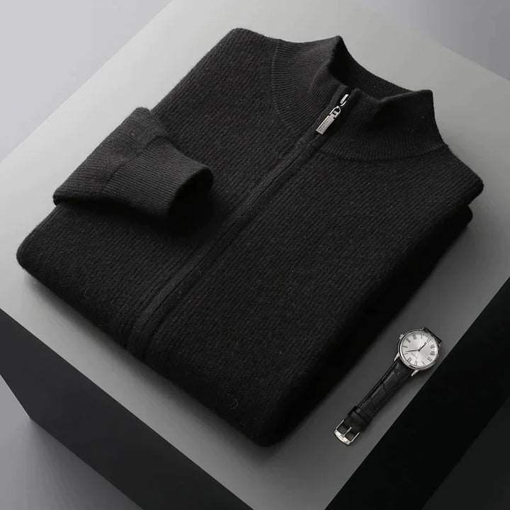 Elliot | Men's High-Collar Zip-Up Sweater