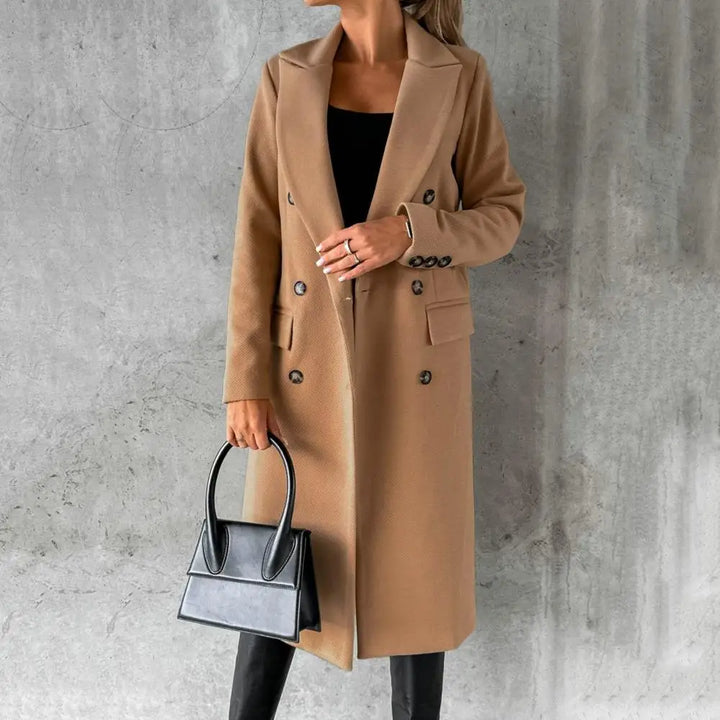 Elora | Women's Chic Double-Breasted Long Coat