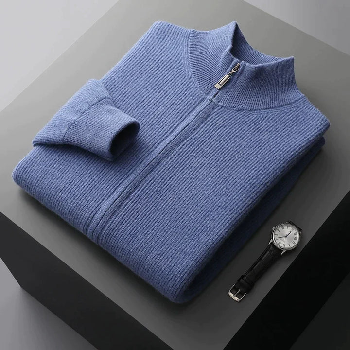 Elliot | Men's High-Collar Zip-Up Sweater