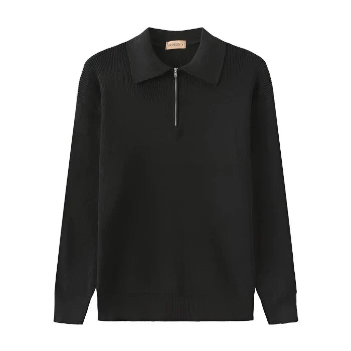 Cesare | Men's Half-Zip Collared Sweater