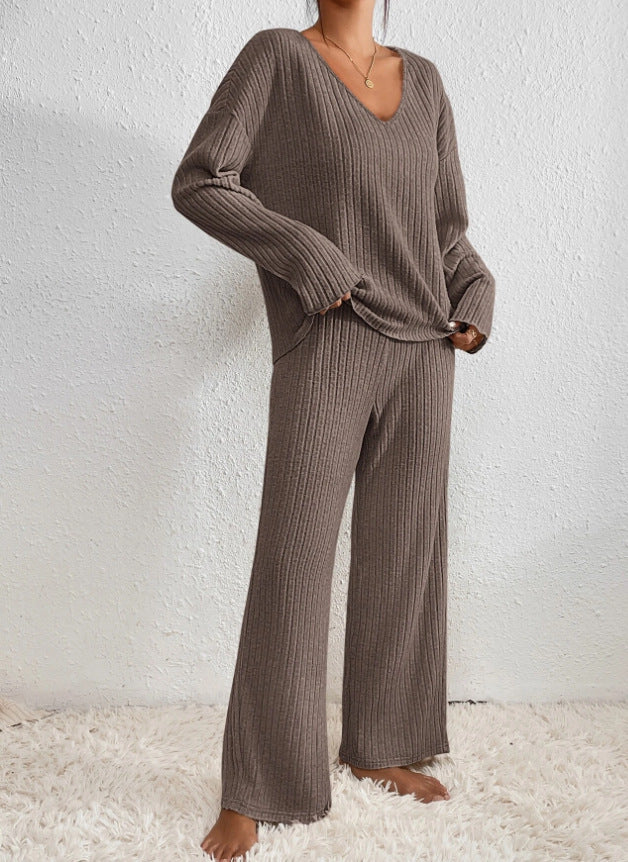 Crizaa | Cozy Ribbed Loungewear Set