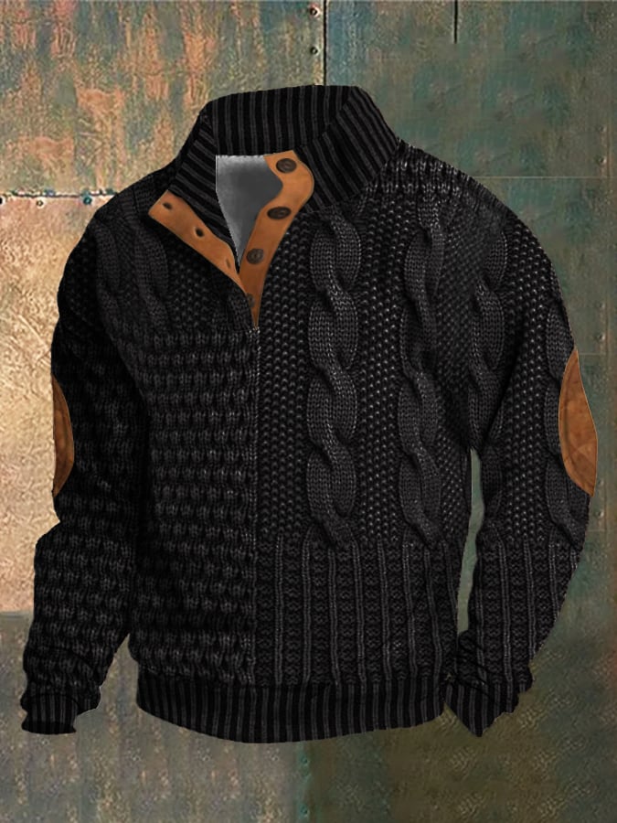 Julians | Rustic Cable Knit Bomber for Men